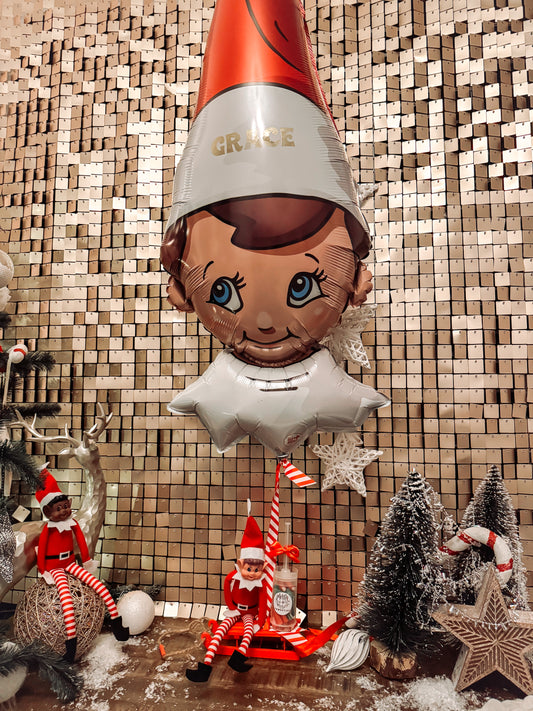 Elf: Giant Helium Elf Head with a treat
